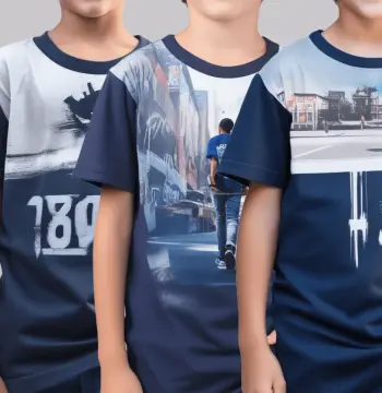 WaveRider Boys' Half Sleeve Blue Full Graphic Printed T-Shirt Pack